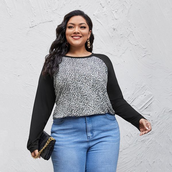 women's plus size t-shirt plus size elegant fashion blouse women long raglan sleeve spring office lady leopard t-shirt ladies large siz, Black
women's plus size t-shirt plus size elegant fashion blouse women long raglan sleeve spring office lady leopard t-shirt ladies large siz, Black