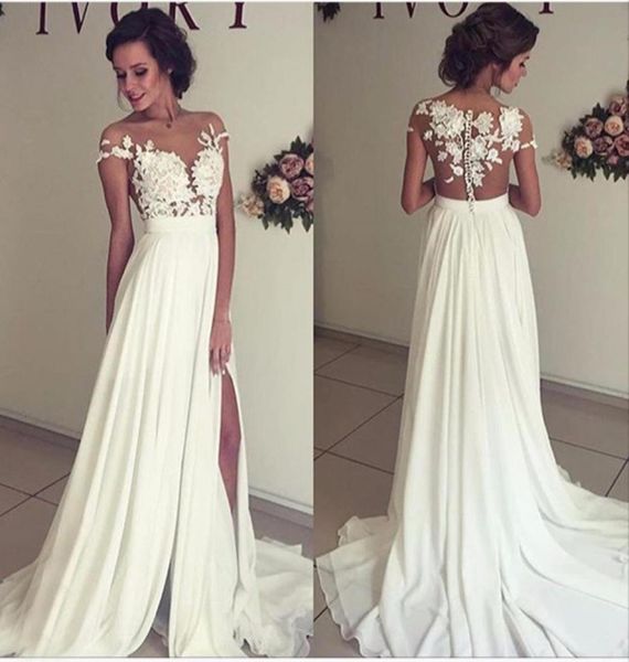 formal white or ivory lace a line wedding dresses split sheer back long bridal gown special occasion bridesmaid party dress 17wed34623685
formal white or ivory lace a line wedding dresses split sheer back long bridal gown special occasion bridesmaid party dress 17wed34623685
