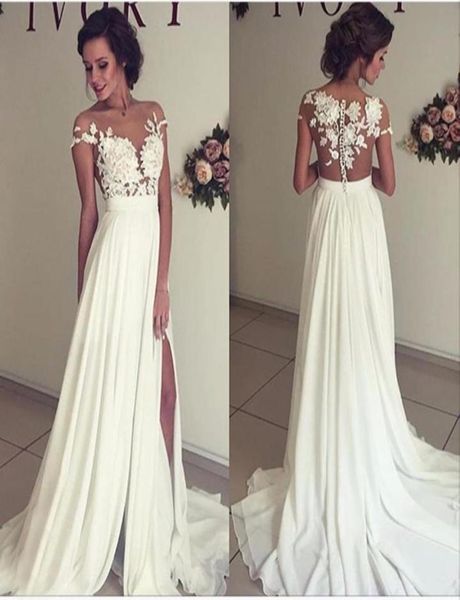 formal white or ivory lace a line wedding dresses split sheer back long bridal gown special occasion bridesmaid party dress 17wed36679574
formal white or ivory lace a line wedding dresses split sheer back long bridal gown special occasion bridesmaid party dress 17wed36679574