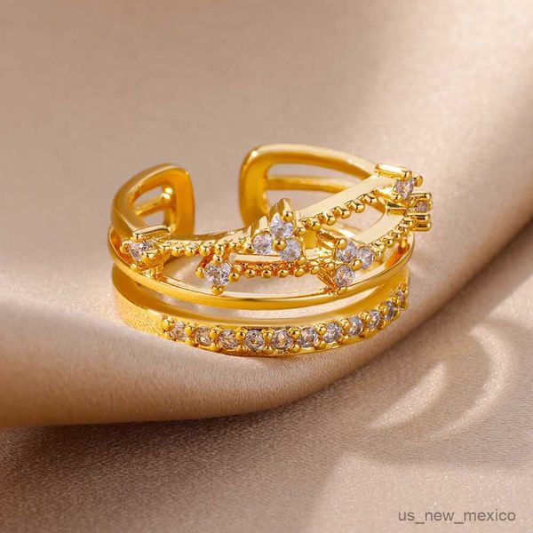 band rings zircon flower branch ring for women multi-layer stainless steel gold plated adjustable ring ladies wedding jewelry r230719, Silver
band rings zircon flower branch ring for women multi-layer stainless steel gold plated adjustable ring ladies wedding jewelry r230719, Silver