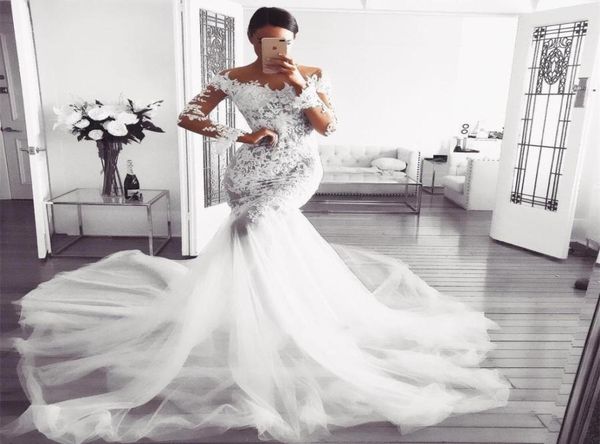 2022 gorgeous lace mermaid wedding dresses illusion long sleeves sheer court train bridal gowns custom made3909128, White
2022 gorgeous lace mermaid wedding dresses illusion long sleeves sheer court train bridal gowns custom made3909128, White