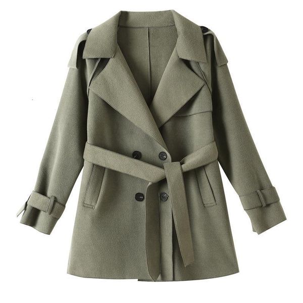 women's jackets jacket women spring double sided woolen coat mid length female belt windbreaker outerwear elegant manteau femme 230719, Black;brown
women's jackets jacket women spring double sided woolen coat mid length female belt windbreaker outerwear elegant manteau femme 230719, Black;brown