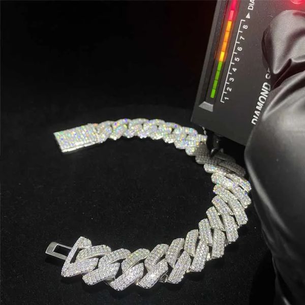 big guy heavy miami cuban link chain fully iced out moissanite diamond cuban link bracelet 18mm 3 rows thicken hip hop bracelet, Silver
big guy heavy miami cuban link chain fully iced out moissanite diamond cuban link bracelet 18mm 3 rows thicken hip hop bracelet, Silver
