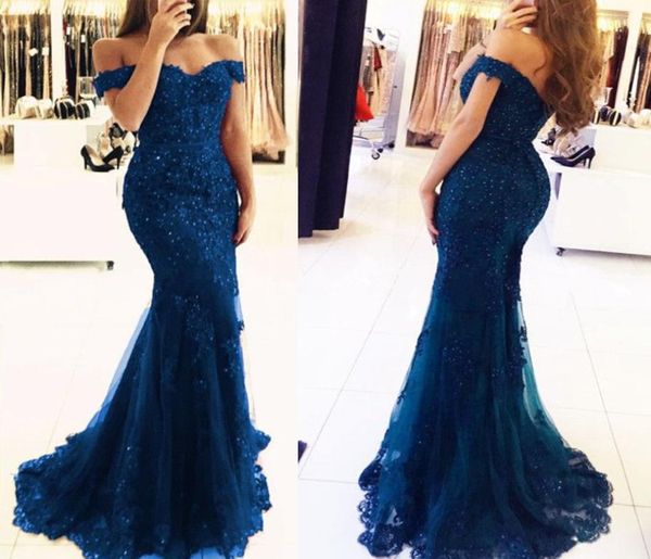 elegant navy blue lace prom dresses off the shoulder mermaid evening gowns pearl beaded party dress6604082, Black
elegant navy blue lace prom dresses off the shoulder mermaid evening gowns pearl beaded party dress6604082, Black