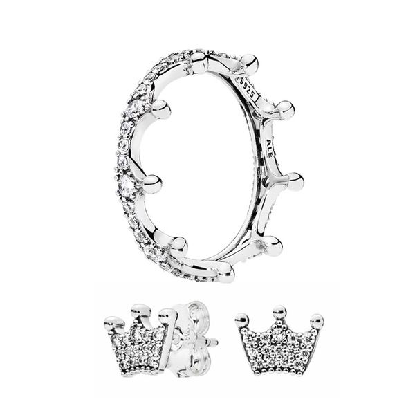 cute crown stud earrings and ring set for pandora 925 sterling silver designer jewelry for women sparkling crystal diamond luxury rings earr
cute crown stud earrings and ring set for pandora 925 sterling silver designer jewelry for women sparkling crystal diamond luxury rings earr
