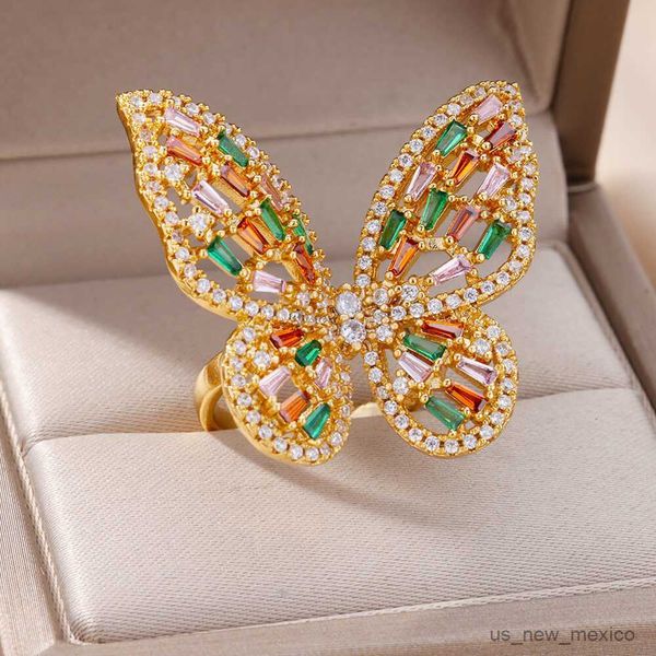 band rings luxury butterfly rings for women zircon stone gold plated stainless steel ring 2023 trend wedding jewerly r230719, Silver
band rings luxury butterfly rings for women zircon stone gold plated stainless steel ring 2023 trend wedding jewerly r230719, Silver