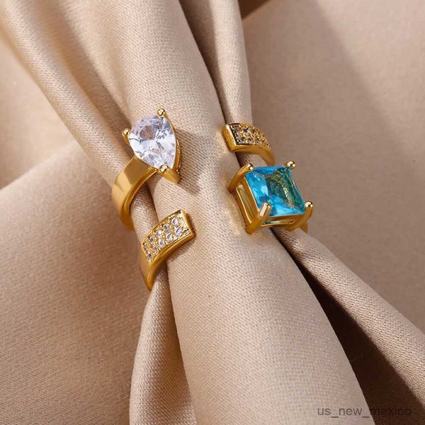 band rings blue zircon rings for women open adjustable stainless steel heart ring 2023 trend luxury wedding jewelry mujer r230719, Silver
band rings blue zircon rings for women open adjustable stainless steel heart ring 2023 trend luxury wedding jewelry mujer r230719, Silver