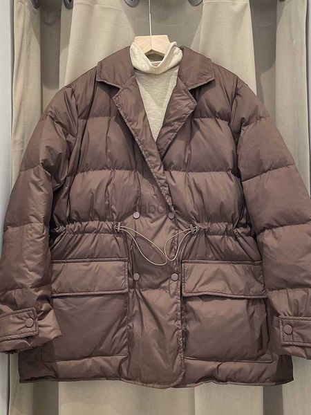 women's down parkas ftlzz winter women white duck down coat casual lady drawstring puffer outwear female notched collar double breasted, Black
women's down parkas ftlzz winter women white duck down coat casual lady drawstring puffer outwear female notched collar double breasted, Black