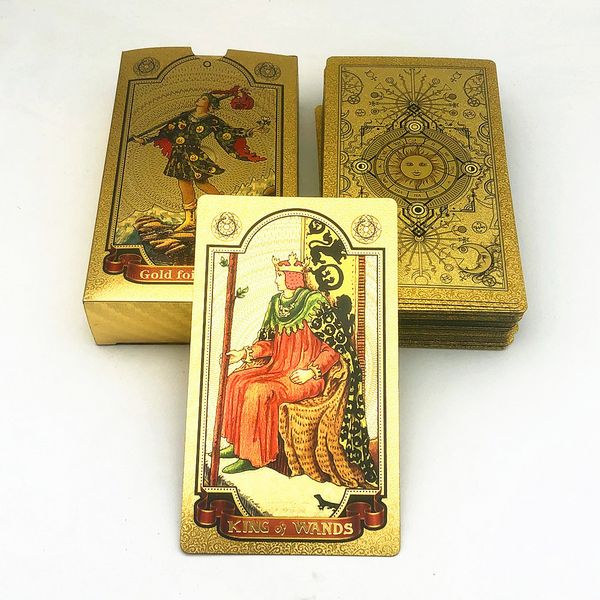 outdoor games activities 1 deck gold tarot cards with guide book plastic waterproof board game astrology gift l702 230718
outdoor games activities 1 deck gold tarot cards with guide book plastic waterproof board game astrology gift l702 230718