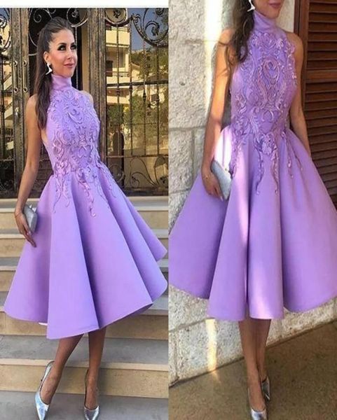 light purple high neck cocktail dresses a line sleeveless lace satin tealength short party prom gowns homecoming dress custom mda7797183, Black
light purple high neck cocktail dresses a line sleeveless lace satin tealength short party prom gowns homecoming dress custom mda7797183, Black