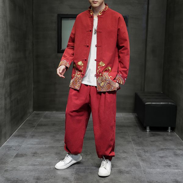men s tracksuits 5xl plus size men frog button traditional chinese clothing for spring autumn streetwear cloud embroried jacket pants sets, Gray
men s tracksuits 5xl plus size men frog button traditional chinese clothing for spring autumn streetwear cloud embroried jacket pants sets, Gray