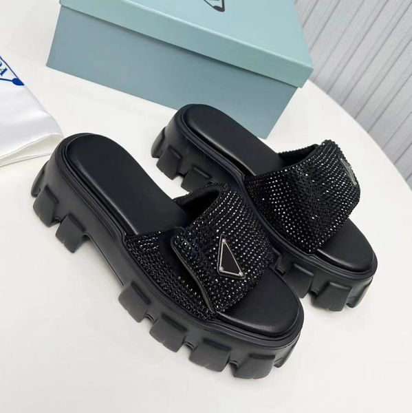 block heel platform slippers slides mules rhinestone decoration sandals women's beach open-toe moccasins luxury designers flat shoes fa, Black
block heel platform slippers slides mules rhinestone decoration sandals women's beach open-toe moccasins luxury designers flat shoes fa, Black