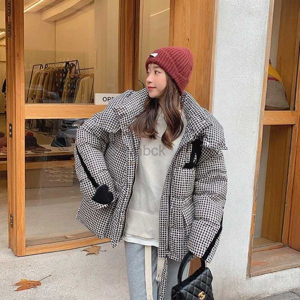women's down parkas new houndstooth hooded women winter coats oversized puffy warm outerwear white duck down jackets warm vintage coat, Black
women's down parkas new houndstooth hooded women winter coats oversized puffy warm outerwear white duck down jackets warm vintage coat, Black