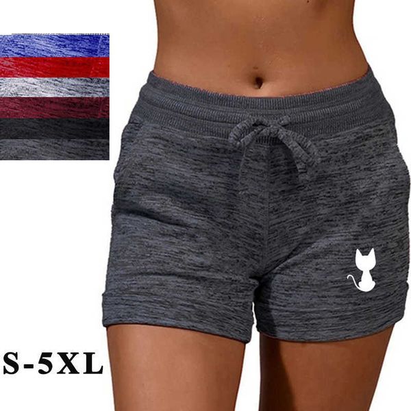 women's shorts summer women's shorts back view cat printed elastic casual sports quick drying fitness breathable female sweatpants, White;black
women's shorts summer women's shorts back view cat printed elastic casual sports quick drying fitness breathable female sweatpants, White;black