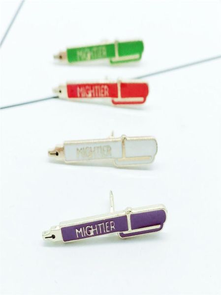 new fashion four colors ballpoint pen badge brooch mightier creative simple shirt backpack jewelry friends brooch gift4837063, Gray
new fashion four colors ballpoint pen badge brooch mightier creative simple shirt backpack jewelry friends brooch gift4837063, Gray