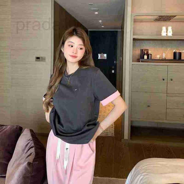 women's t-shirt designer 23 spring/summer new grey pink color matching letter round neck short sleeve t-shirt fabric soft and breathabl, White
women's t-shirt designer 23 spring/summer new grey pink color matching letter round neck short sleeve t-shirt fabric soft and breathabl, White