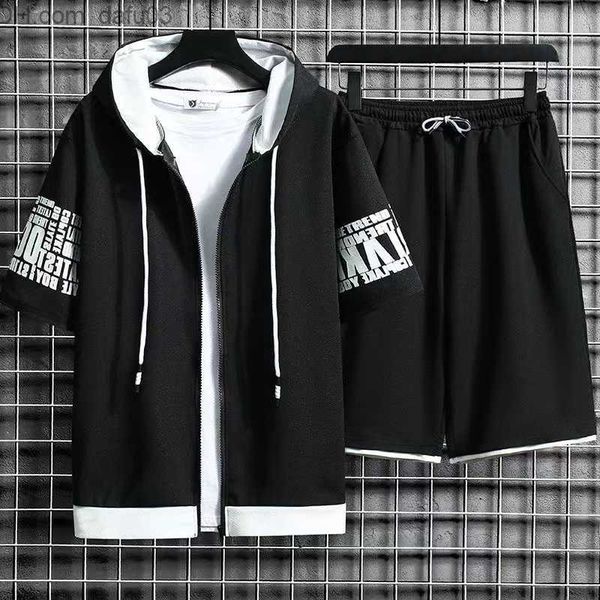 men's sleepwear men's two-piece summer short sleeve hoodie+short sleeve loose men's casual zipper hip hop sweatshirt z230719, Black;brown
men's sleepwear men's two-piece summer short sleeve hoodie+short sleeve loose men's casual zipper hip hop sweatshirt z230719, Black;brown