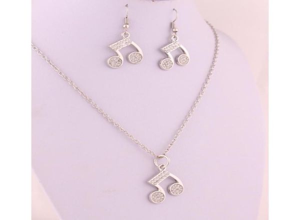 earrings and necklace music musical note symbols studded with shiny clear crystal charm pendent jewelry set5766887, Silver
earrings and necklace music musical note symbols studded with shiny clear crystal charm pendent jewelry set5766887, Silver