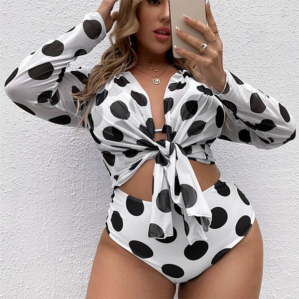 women s plus size swimwear dots high waisted bikini for 3 piece swimsuit with large long sleeves cover ups big biquini 230719, Black
women s plus size swimwear dots high waisted bikini for 3 piece swimsuit with large long sleeves cover ups big biquini 230719, Black