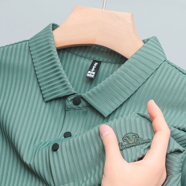 men's polos light luxury high grade ice silk breathable polo shirt short sleeve fashion embroidery casual t shirt 2023 summer 230719, White;black
men's polos light luxury high grade ice silk breathable polo shirt short sleeve fashion embroidery casual t shirt 2023 summer 230719, White;black