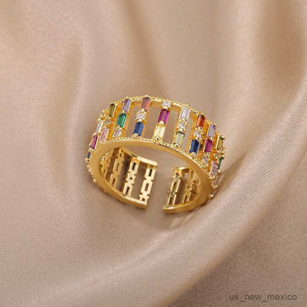 band rings luxury colorful zircon rings for women open stainless steel gold plated couple ring eternity promise wedding jewerly r230719, Silver
band rings luxury colorful zircon rings for women open stainless steel gold plated couple ring eternity promise wedding jewerly r230719, Silver