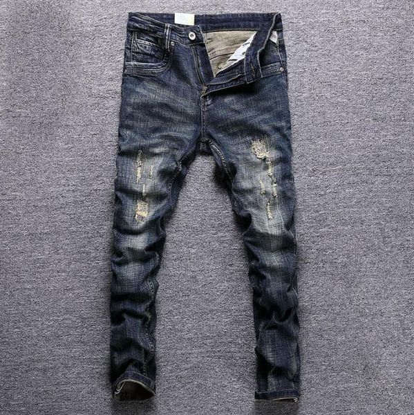men039s jeans italian style fashion men retro black blue elastic slim fit ripped embroidery designer casual cotton denim pants8569680
men039s jeans italian style fashion men retro black blue elastic slim fit ripped embroidery designer casual cotton denim pants8569680