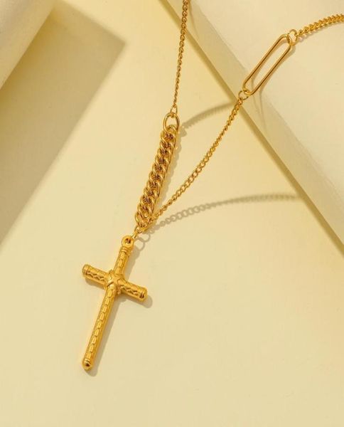 pendant necklaces 18k gold men chain stainless steel jesus cross big necklace for women metal short choker collar gift bag packagi7039471, Silver 
pendant necklaces 18k gold men chain stainless steel jesus cross big necklace for women metal short choker collar gift bag packagi7039471, Silver