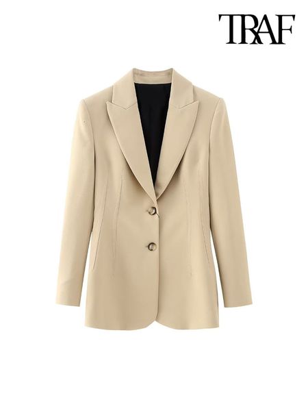 women's suits blazers traf women fashion with seam detail blazer coat vintage long sleeve front button female outerwear chic vestes fem, White;black
women's suits blazers traf women fashion with seam detail blazer coat vintage long sleeve front button female outerwear chic vestes fem, White;black