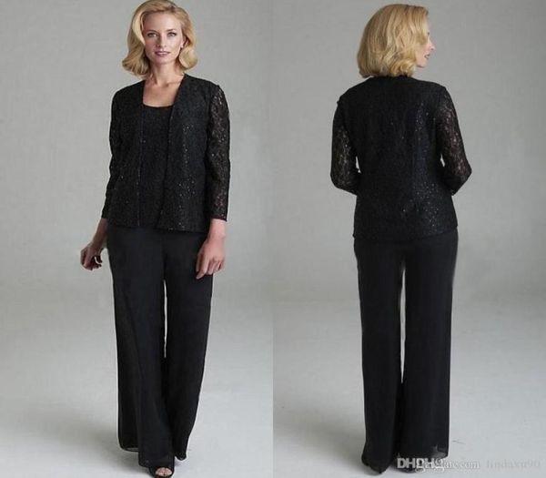 elegant black lace mother of the bride pant suits with jackets three pieces sequined wedding guest dresses plus size mothers groom9023656, Black;red
elegant black lace mother of the bride pant suits with jackets three pieces sequined wedding guest dresses plus size mothers groom9023656, Black;red