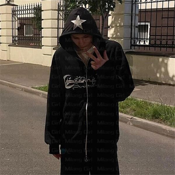 zipper hoodie fashion embroidery star pattern men's hoodie sweatshirt gothic sweatcoat long sleeve large, Black
zipper hoodie fashion embroidery star pattern men's hoodie sweatshirt gothic sweatcoat long sleeve large, Black