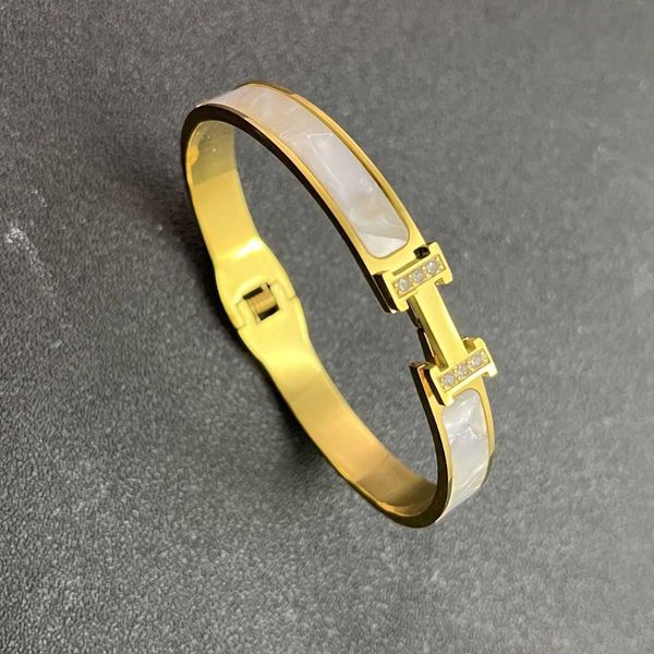 designer hrems bracelets for sale letter inlaid white shell titanium steel bracelet women's fashionable design light luxury jewelry wit, Black
designer hrems bracelets for sale letter inlaid white shell titanium steel bracelet women's fashionable design light luxury jewelry wit, Black