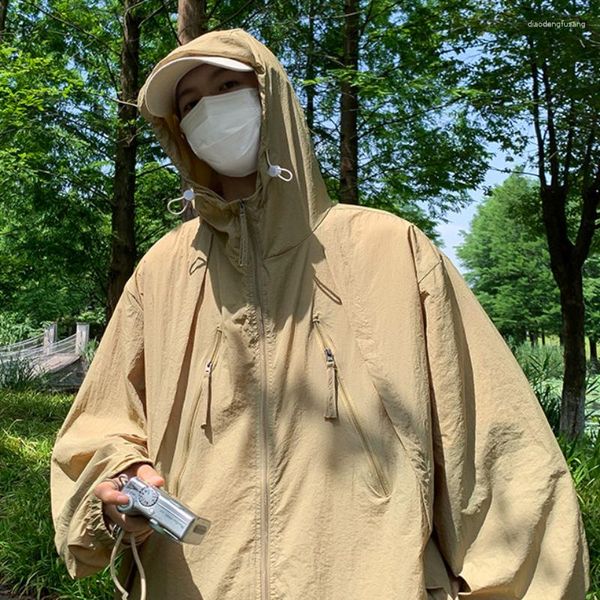 men's jackets summer ice silk sun protection american thin breathable loose outdoor uv jacket overcoat for men women, Black;brown
men's jackets summer ice silk sun protection american thin breathable loose outdoor uv jacket overcoat for men women, Black;brown