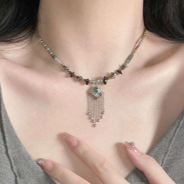 new chinese style ethnic romance su ruyi lock tibetan beaded necklace collar chain female minority high grade feeling necklace ornament, Silver
new chinese style ethnic romance su ruyi lock tibetan beaded necklace collar chain female minority high grade feeling necklace ornament, Silver