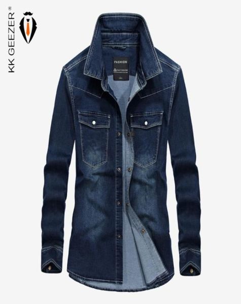 black denim shirt men long sleeve autumn dark blue military casual shirts brand collar loose pocket dress shirt t20094020095, White;black
black denim shirt men long sleeve autumn dark blue military casual shirts brand collar loose pocket dress shirt t20094020095, White;black