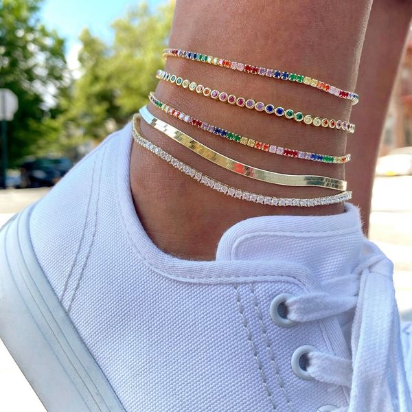 anklets rainbow cz tennis chain anklet gold 215cm adjustment chain selling beach girls' colorful feet chain 230718, Red;blue
anklets rainbow cz tennis chain anklet gold 215cm adjustment chain selling beach girls' colorful feet chain 230718, Red;blue