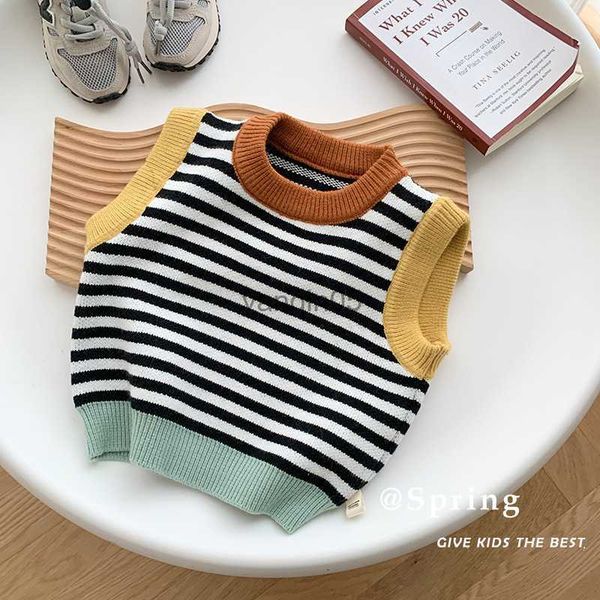 pullover 2023 spring girls boys casual knitted stripe vest baby kids children waistcoat hkd230719, Blue
pullover 2023 spring girls boys casual knitted stripe vest baby kids children waistcoat hkd230719, Blue