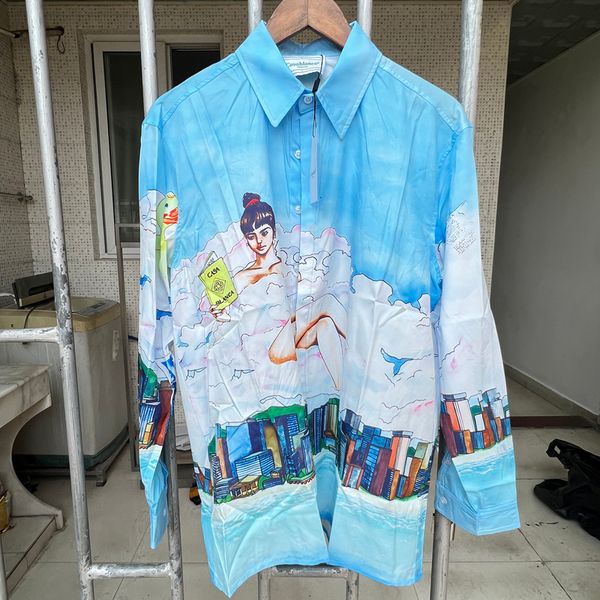 mens casual shirts real po casablanca yellow duck print pure cotton summer couple shirt 230718, White;black
mens casual shirts real po casablanca yellow duck print pure cotton summer couple shirt 230718, White;black
