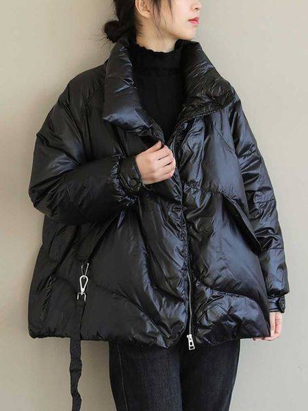 women's down parkas ftlzz winter women 90% white duck down coat casual loose stand collar zipper parkas outwear female thick warm solid, Black
women's down parkas ftlzz winter women 90% white duck down coat casual loose stand collar zipper parkas outwear female thick warm solid, Black