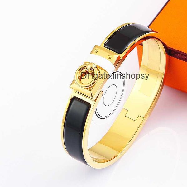 aher mas designer luxury brand enamel bracelet designer bracelet h high version home enamel lock button bracelet female t, Black
aher mas designer luxury brand enamel bracelet designer bracelet h high version home enamel lock button bracelet female t, Black
