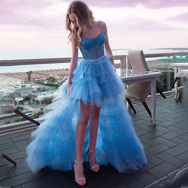 charming high low spaghetti strap prom dresses beading belt ruffles tiere homecoming dress front short back long junior birthday dress, Black
charming high low spaghetti strap prom dresses beading belt ruffles tiere homecoming dress front short back long junior birthday dress, Black