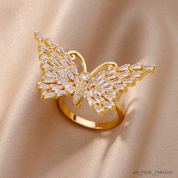 band rings colored zircon butterfly rings for women vintage stainless steel ring new in design crystal wedding jewelry 2023 r230719, Silver
band rings colored zircon butterfly rings for women vintage stainless steel ring new in design crystal wedding jewelry 2023 r230719, Silver
