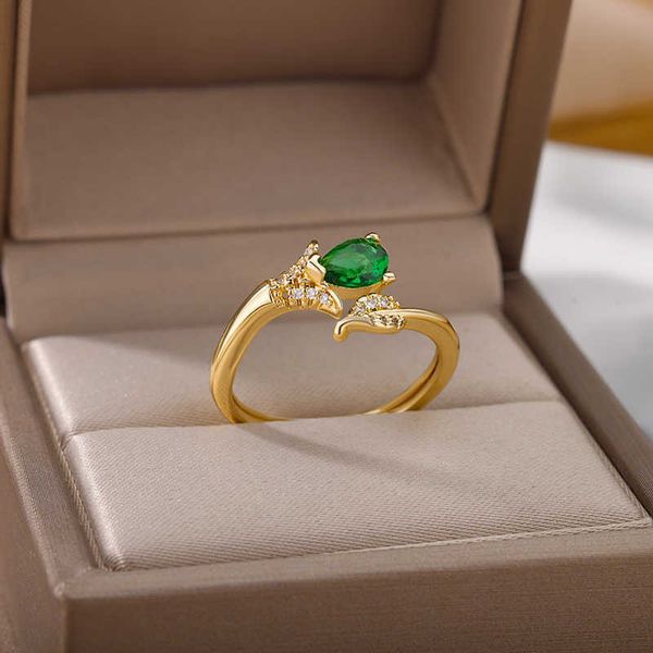 band rings zircon green geometric ring for women stainless steel adjustable opening couple ring female wedding jewelry gift 2023 r230822, Silver
band rings zircon green geometric ring for women stainless steel adjustable opening couple ring female wedding jewelry gift 2023 r230822, Silver