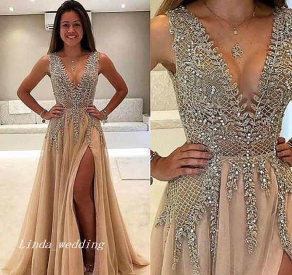 beaded side split long prom dress crystal deep v neck a line formal evening party gown custom made plus size2540037, Black
beaded side split long prom dress crystal deep v neck a line formal evening party gown custom made plus size2540037, Black
