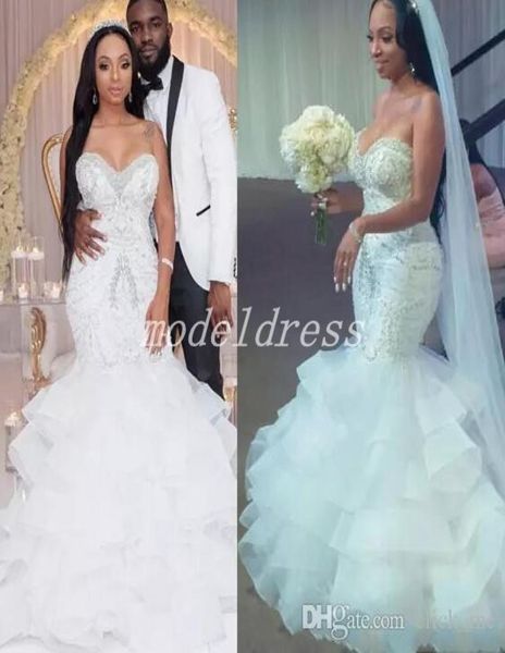 crystal african mermaid wedding dresses sweet heart backless tiered appliques beads chapel garden country bridal gowns vestido de 9312816, White
crystal african mermaid wedding dresses sweet heart backless tiered appliques beads chapel garden country bridal gowns vestido de 9312816, White