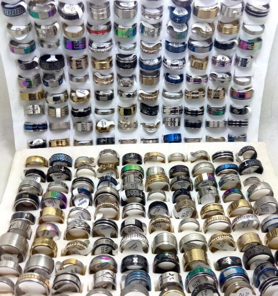 whole 100pcs mix ring men women fashion stainless steel rings wedding band finger ring trendy jewelry3471067, Silver
whole 100pcs mix ring men women fashion stainless steel rings wedding band finger ring trendy jewelry3471067, Silver