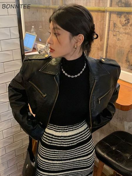 women's jacket zipper daily ladies autumn pu designer motorcycle retro all match simple turn down collar korean style comfortable 23071, Black;brown
women's jacket zipper daily ladies autumn pu designer motorcycle retro all match simple turn down collar korean style comfortable 23071, Black;brown