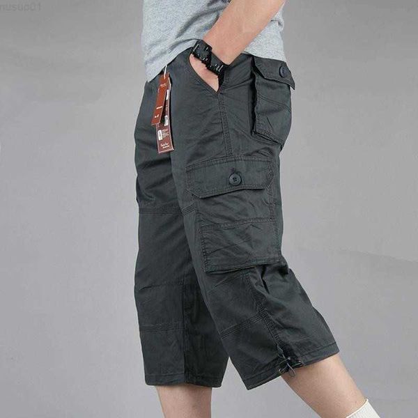 men's shorts summer casual long length cargo shorts men multi pocket cotton baggy breeches tactical military capri pants cropped trouse, White;black
men's shorts summer casual long length cargo shorts men multi pocket cotton baggy breeches tactical military capri pants cropped trouse, White;black