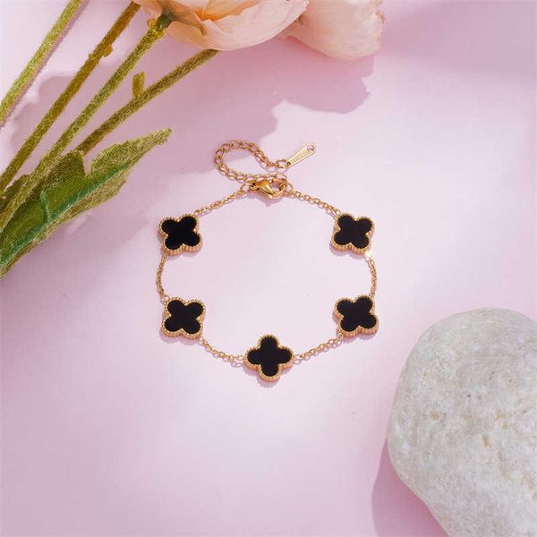 van clover bracelet bangle 18k double-sided lucky fashion new luxury exquisite fritillaria, Black
van clover bracelet bangle 18k double-sided lucky fashion new luxury exquisite fritillaria, Black