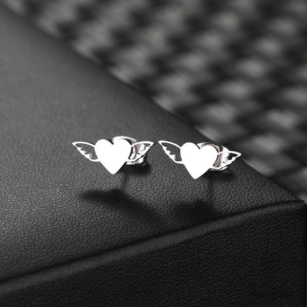 charm stainless steel earrings trend new heart angel wings korean fashion charms stud earrings for women jewelry party girl gifts r230719, Golden
charm stainless steel earrings trend new heart angel wings korean fashion charms stud earrings for women jewelry party girl gifts r230719, Golden