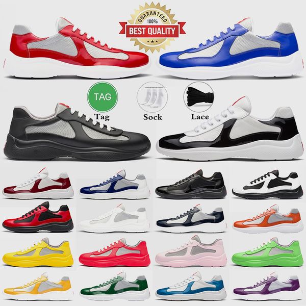 designer mens americas cup xl casual shoes patent leather flat trainers low sneakers mesh america cup for men lace-up pradaa sneaker soft ru, Black
designer mens americas cup xl casual shoes patent leather flat trainers low sneakers mesh america cup for men lace-up pradaa sneaker soft ru, Black